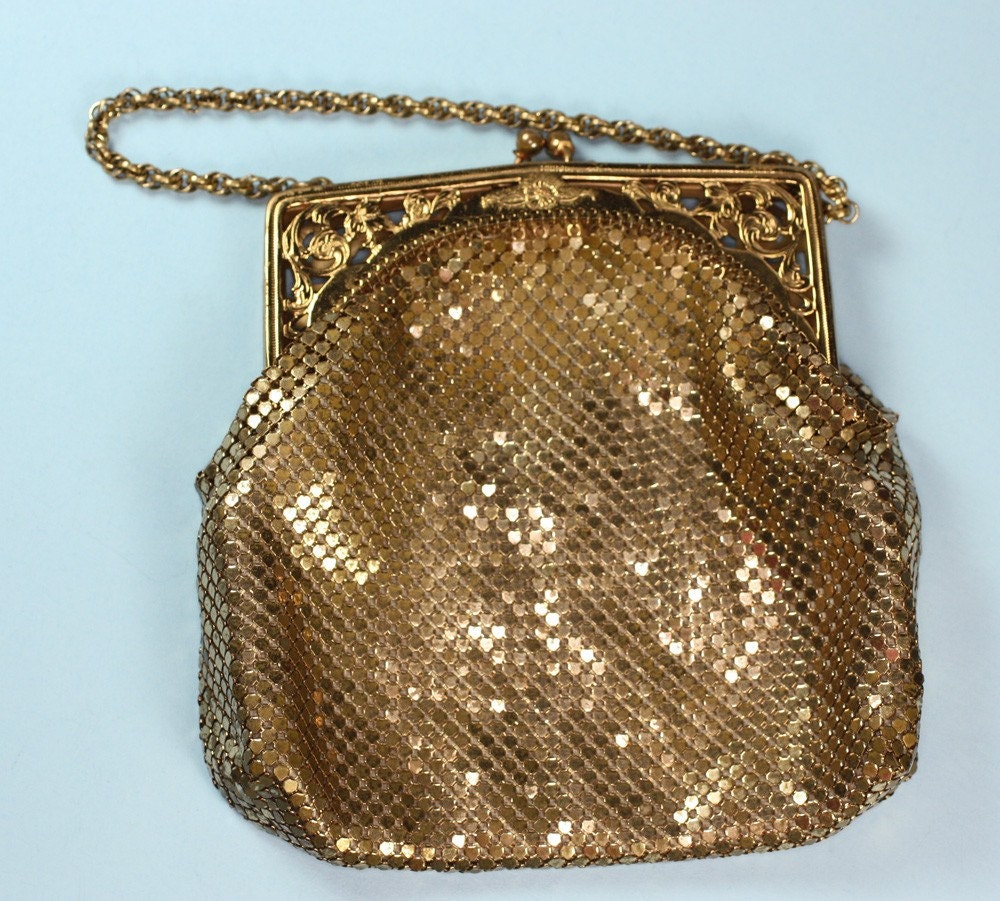 whiting and davis gold purse