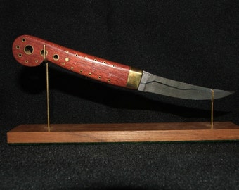 Purpleheart Damascus Knife