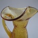 Amber Glass small pitcher with ruffled opening (Midcentury)