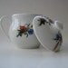 Apilco Porcelain- Pot the creme with lid - French custard pudding pot with wild Flowers and Wheat Pattern-