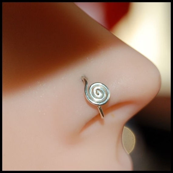 Sterling Large Spiral Catchless / Seamless Nose Ring