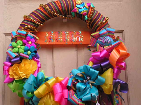 Items similar to Fiesta Wreath San Antonio Ahua Si Senor 2017 on Etsy