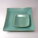 Serving Tray-Tapas Tray-Appetizer Set-Set of 2-Pearl Green Glaze-Potttery Plate-Ceramic Platter-Tableware-Teal-Ready to Ship