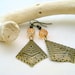 Honey Bronze Earrings - Brass filigree and Czech Glass