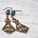 Earrings Antiqued brass and Czech glass - Blue Dream Earrings - ready to ship