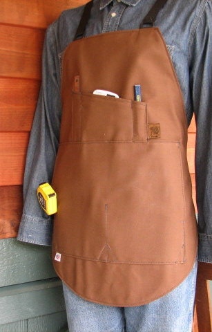 Woodworker's Woodworking Shop Apron Canvas Brown