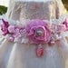 Vintage Kitty.. charming shabby chic velvet choker.. pearls, crystals, headband, roses, dusky pink and cream.. ooak