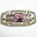 1920s Art Deco Purple Rhinestone Pin Brooch Amethyst Glass Czech Glitzy