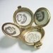 1940s Vintage 4 Photo Locket Coro Cameo Family Photo Album Black White Silhouette