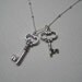 Skeleton Keys Necklace - Dainty Necklace, Holidays