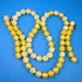 Vintage Pop Beads Necklace Earrings Set - Clear and Yellow