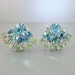 RESERVED for MARSHA BYRON - Vintage Blue/Green Rhinestone Earrings