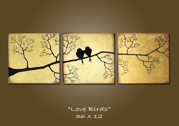 large love birds abstract painting wall art wall decor