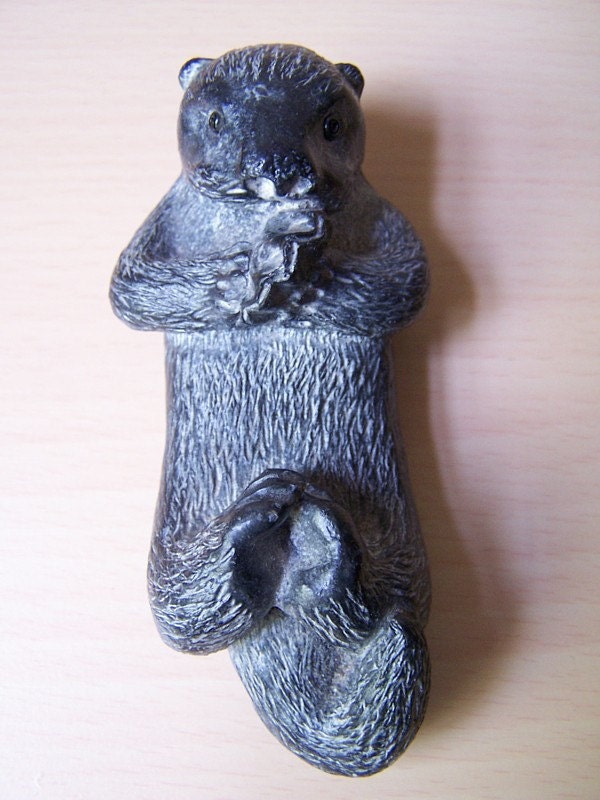 Wolf Original Sea Otter Soapstone Sculpture Made in Canada