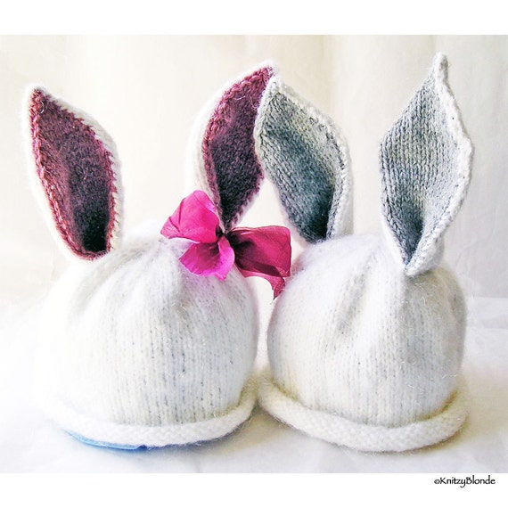 Easter Bunny Baby Hat, Photo Prop, Peter Rabbit Cottontail, CUSTOM Knit You Pick the Size Boy Or Girl