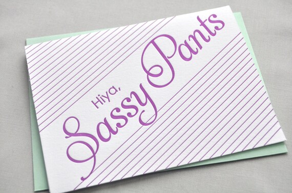 Items Similar To Sassy Pants Card On Etsy