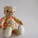 RESERVED for Jane - modern floral pattern cotton bear stuffed animal - baby safe