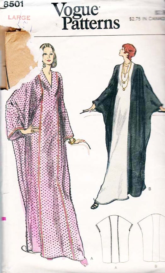 Vintage Vogue Caftan Robe Sewing Pattern 8501