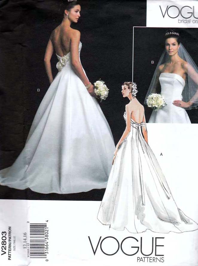 Vogue Bridal Original Wedding Dress Pattern UNCUT