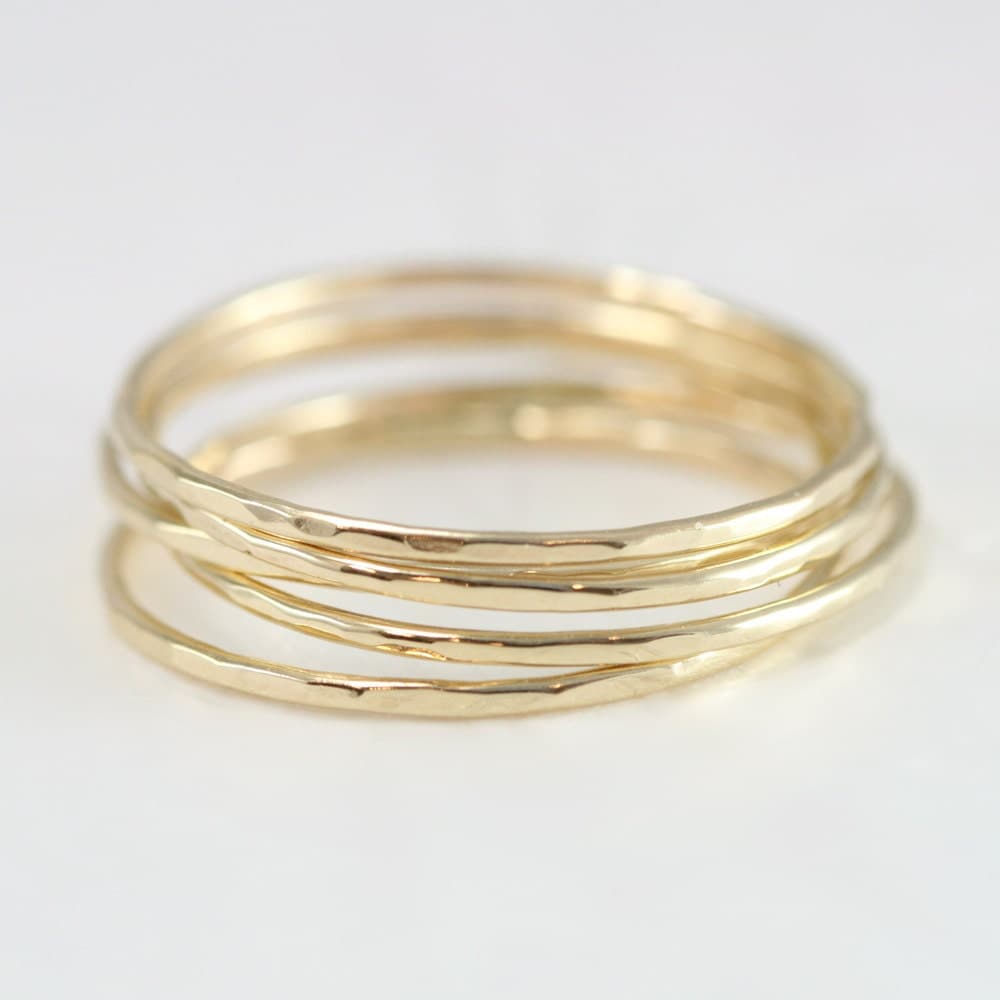 Stacking Rings in 14k Gold Thin Gold Rings by MelanieCaseyJewelry