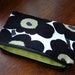 Black poppy, Unikko coin purse, lined, 6.5x4" Finland