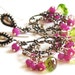 Peridot Ruby Chandelier Earrings In Sterling Silver. Luxurious Bold Dramatic Bollywood Indian Jewelry.