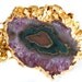 Gold Dipped Amethyst Stalactite Necklace Druzy Pendant. Statement Organic Jewelry By Prisha Jewels