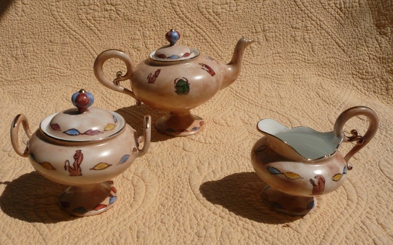 Egyptian Theme Tea Set