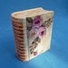 Hold for Locutte - Hand Painted Pink Rose Porcelain Book Bank