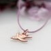 Gold Charm Necklace, 14K Gold Charm, Animal Charm, , Bird Charm Pendent, Petite.
