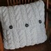 Handknit Cableknit Pillow cover with insert