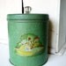 RESERVED FOR Luana Petrov - Vintage Tin Canister Speckled with Glass Knob