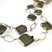 Olive Green Pearl Silver Link Necklace