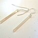 Minimalist long sterling silver bar, silver rectangle dangle earrings, modern, simple