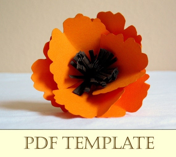 Poppy Paper Flower Printable PDF Instructions And Template