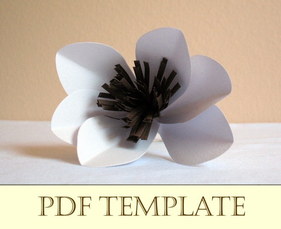 Paper Trumpet Flower Printable PDF Instructions And Template