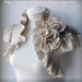 Free Shipping Felt Wedding Jacket, Bolero, Shrug, Ecru LUXE /The LOVE Ball/ Cap Sleeves, Beige Champagne US 6, Peonies Brooch, Best Seller