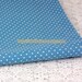 Japanese Linen Cotton Blended Fabric-White Tiny Dots On Blue (1/2 Yard)