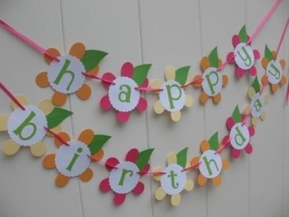 All's a Bloom Happy Birthday Party Banner Il_570xn