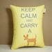 Chihuahua Pillow - Keep Calm and Carry a Chihuahua Mini Whimsy Dog Pillow Featuring Our Exclusive Custom Fabric in Butter Yellow NEW
