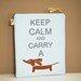 Dachshund iPad Case - Keep Calm and Carry a Doxie in Cloud Blue Tablet Cover