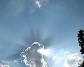 Bule Skies - Smoking Cloud  - Fine Art  Cloud Photo    Zen Wall Decor - Mother Nature
