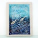 Fused glass painting wall hanging blue herons