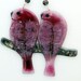 fused glass Suncatcher Ornaments and Decorations hanging wall art , Magenta love bird
