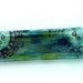 Fused Glass Tray, Turquoise and Green background.
