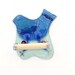 toilet paper holder - Fused glass blue bird shaped