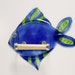 Fused glass blue & green fish shaped toilet paper holder