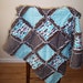 Haul It in Turquoise Baby Blanket / Raggedy Quilt