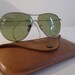 American Optical Original Aviator Sunglasses, Metal Driver Frames, With Case