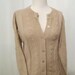 Vintage Taupe Cardigan Sweater, Champagne Knit NonWool Tan Button-down Jumper